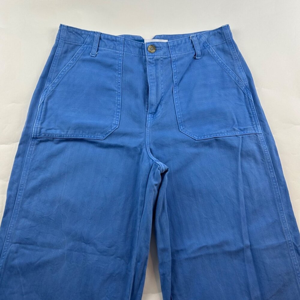 Old Navy Cornflower Blue Dyed Denim High Rise Baggy Wide Leg Pants 12 - Picture 2 of 7